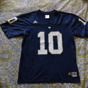 Notre Dame, Fighting Irish, Navy Blue Football Game Jersey in Large #10.